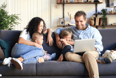 Image of a family on a couch